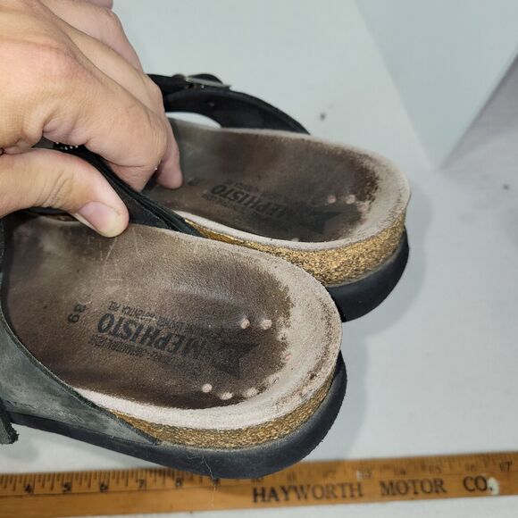 Mephisto Sandals Helen Womens Size 8.5 Silver Leather Faux Snake Thong Shoes - Picture 11 of 11